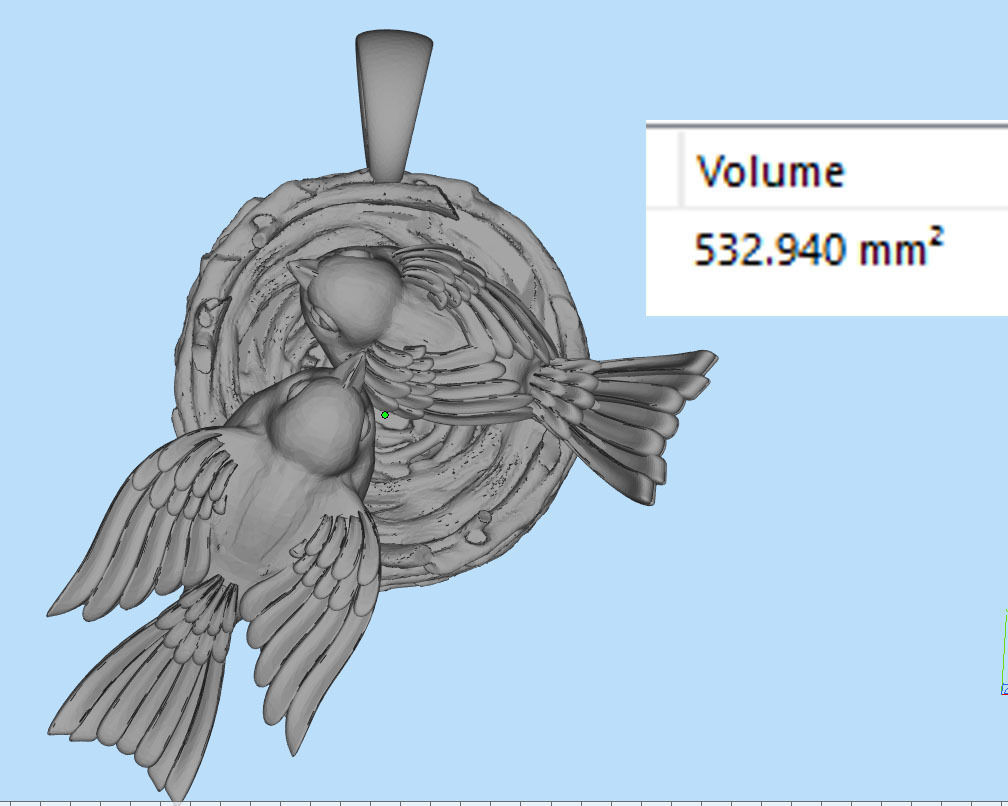 pendant two birds in nest 3D print model_4