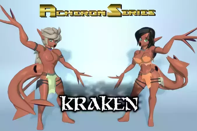 Acheron Kraken Nude Low-poly 3D model