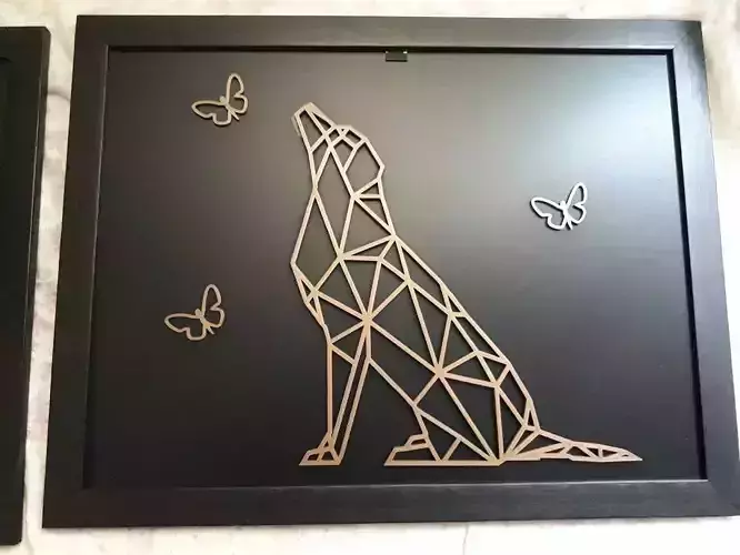 Labrador dog sculpture 2D to wall decoration 3D print model
