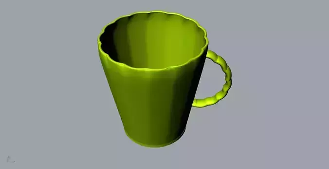 Chrysanthemum flower ceramic cup 3D model