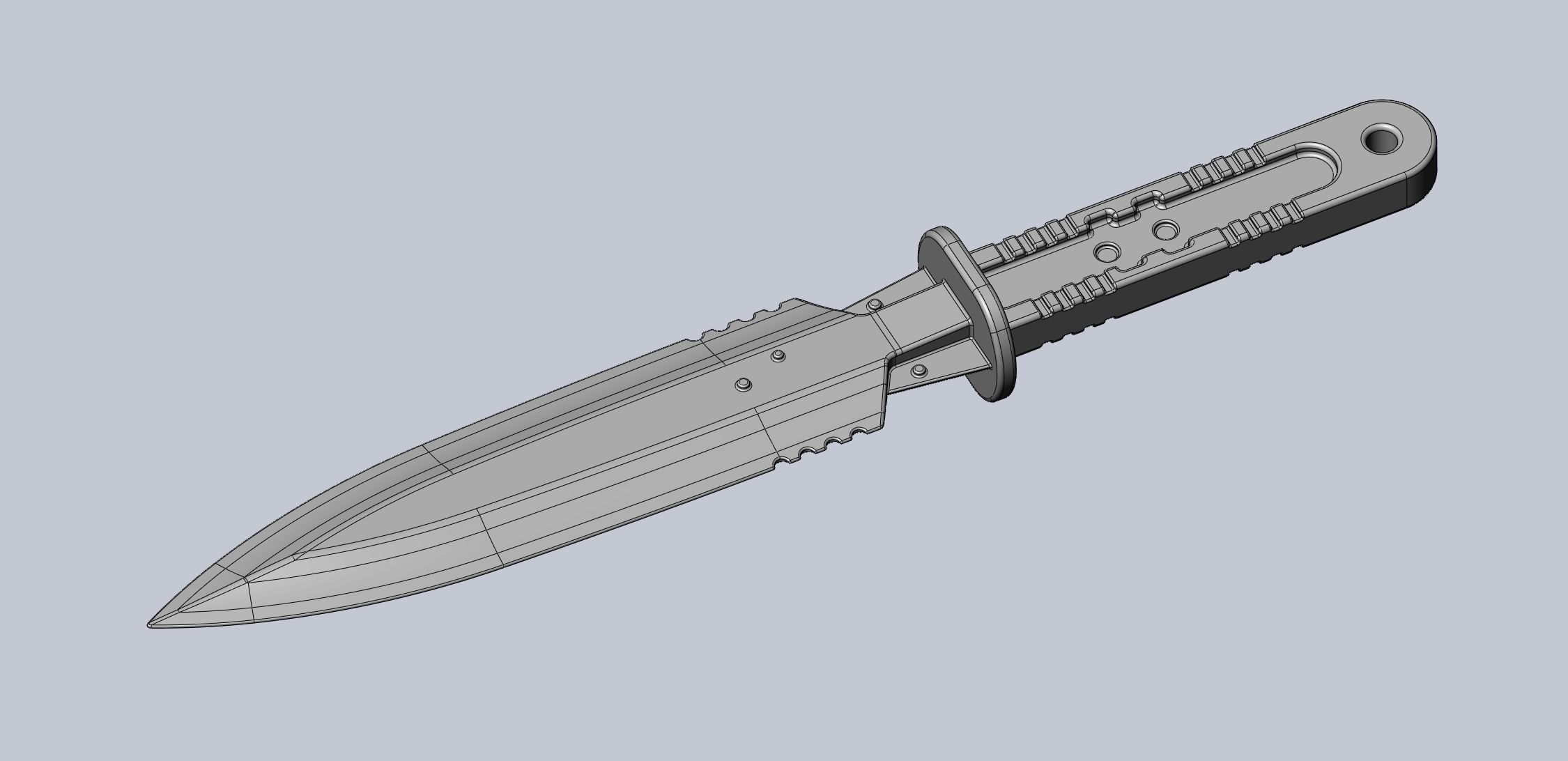 Metal Gear Rising Heat Blade Throwing Knife 3D print model_21