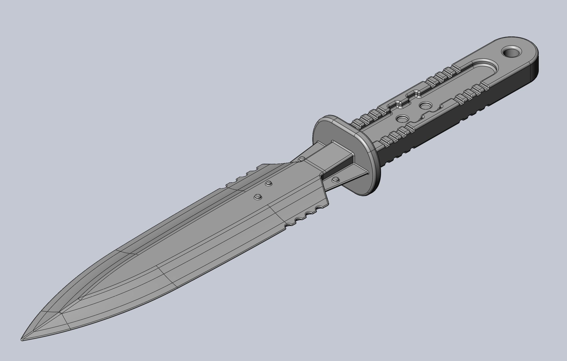 Metal Gear Rising Heat Blade Throwing Knife 3D print model_5