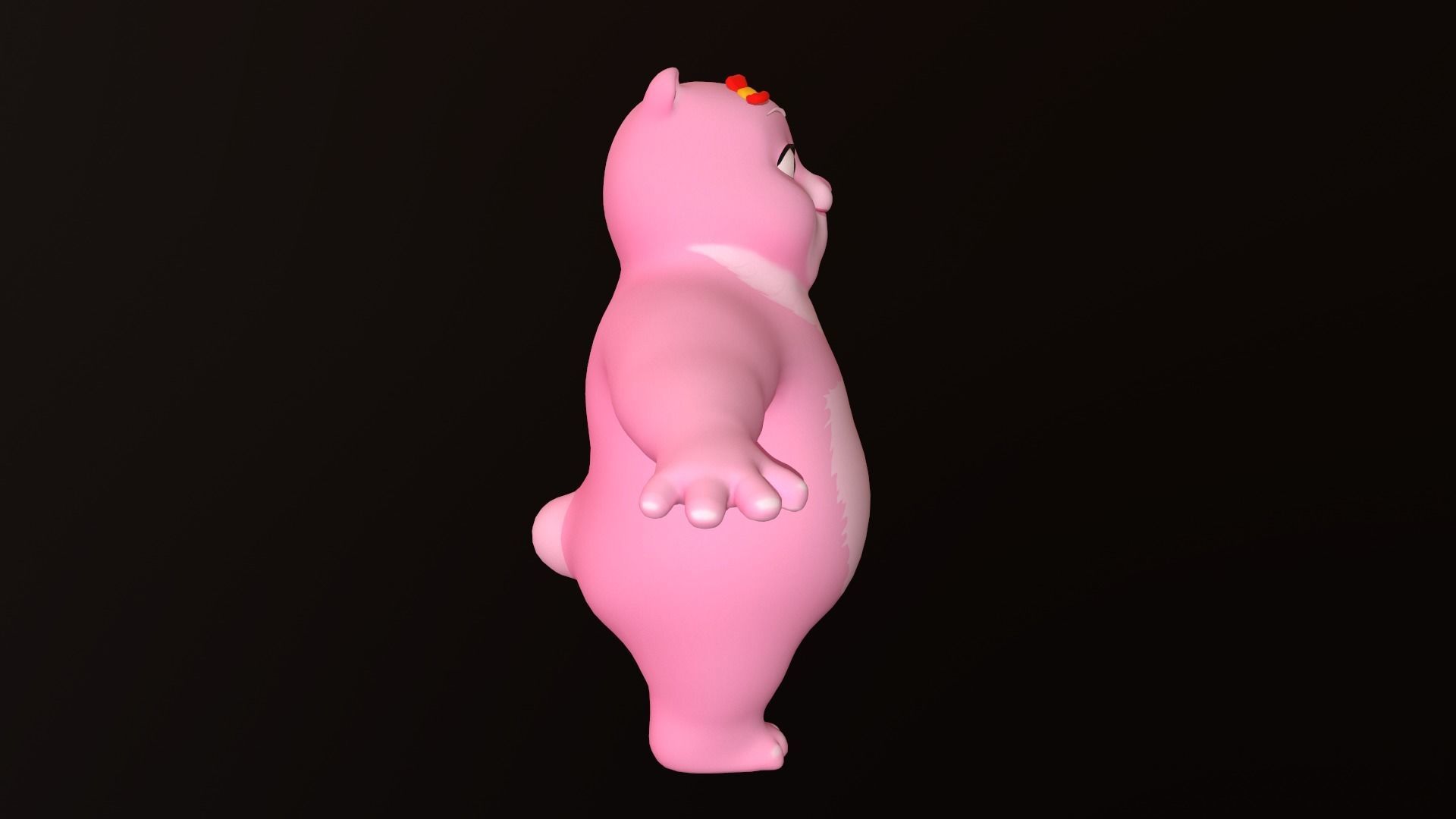 Asset - Cartoons - Character - Bear Pink - Rig - Hight Poly Low-poly 3D model_5