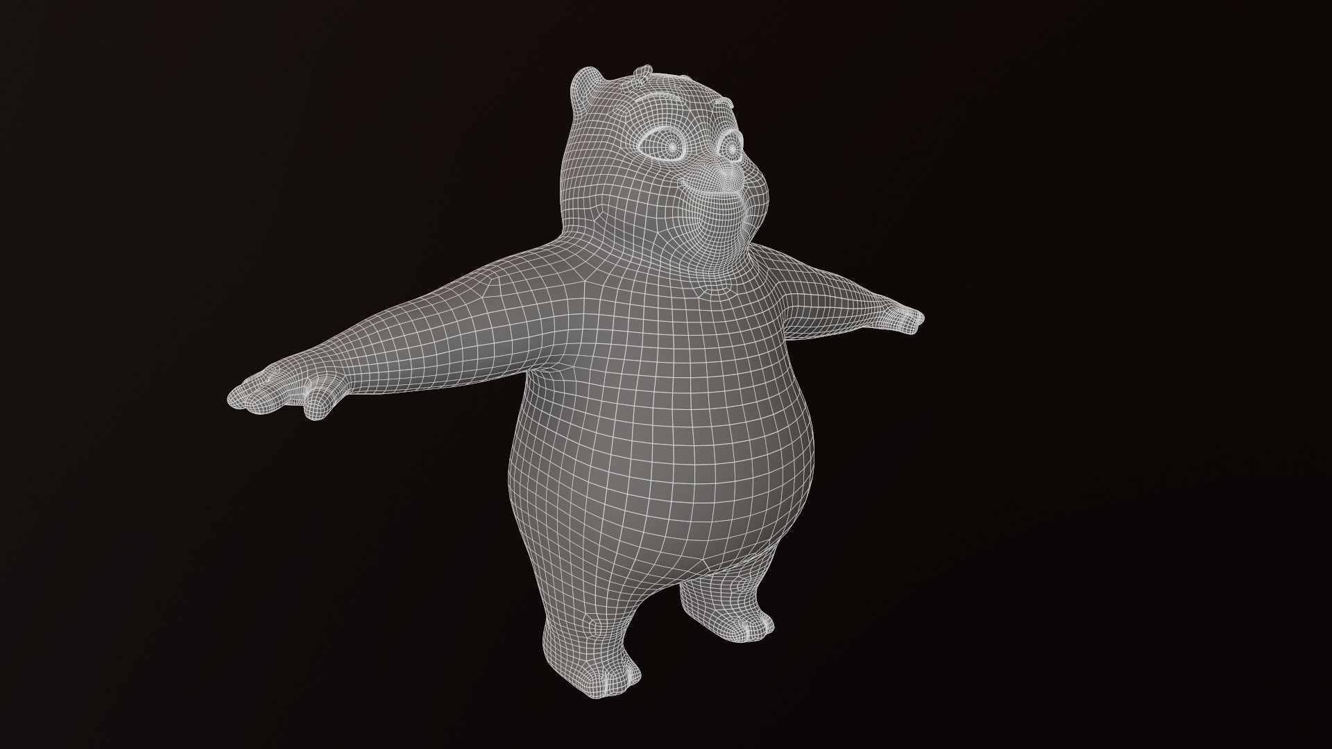 Asset - Cartoons - Character - Bear Pink - Rig - Hight Poly Low-poly 3D model_9