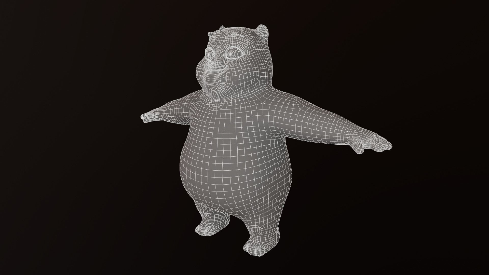 Asset - Cartoons - Character - Bear Pink - Rig - Hight Poly Low-poly 3D model_12