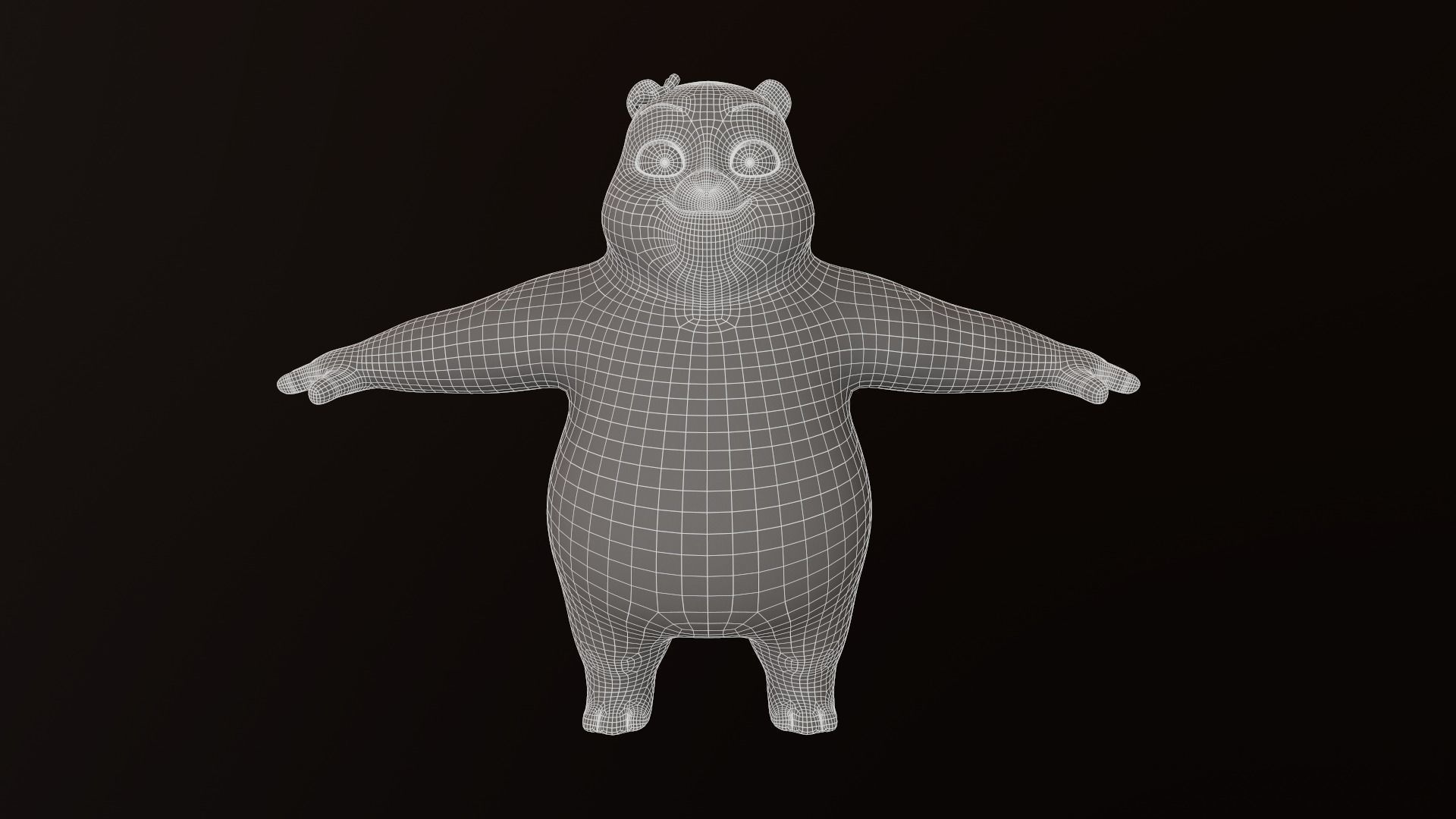 Asset - Cartoons - Character - Bear Pink - Rig - Hight Poly Low-poly 3D model_8
