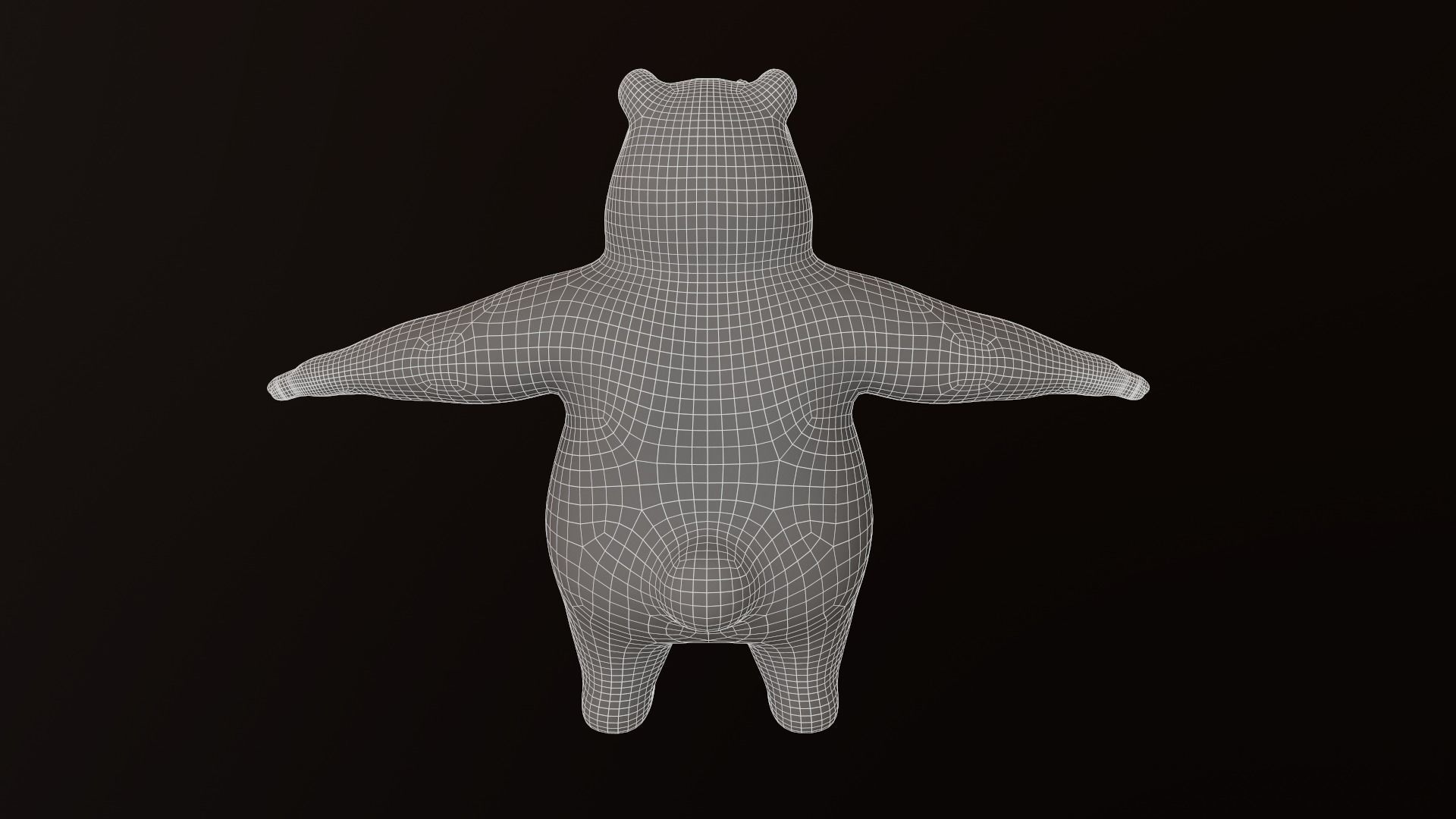 Asset - Cartoons - Character - Bear Pink - Rig - Hight Poly Low-poly 3D model_11