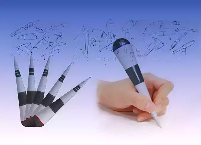 Children tumbler bamboo shoot plastic ballpoint pen 3D model 3D print model