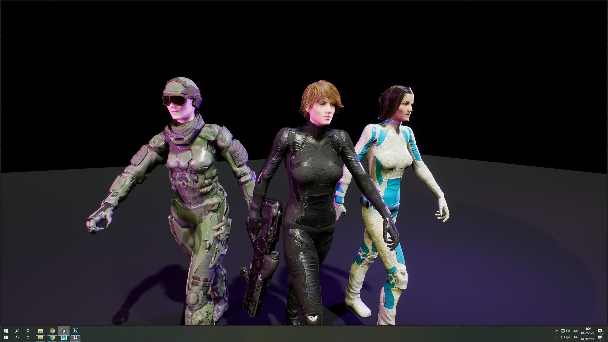SciFi Unit Female Low-poly 3D model_3