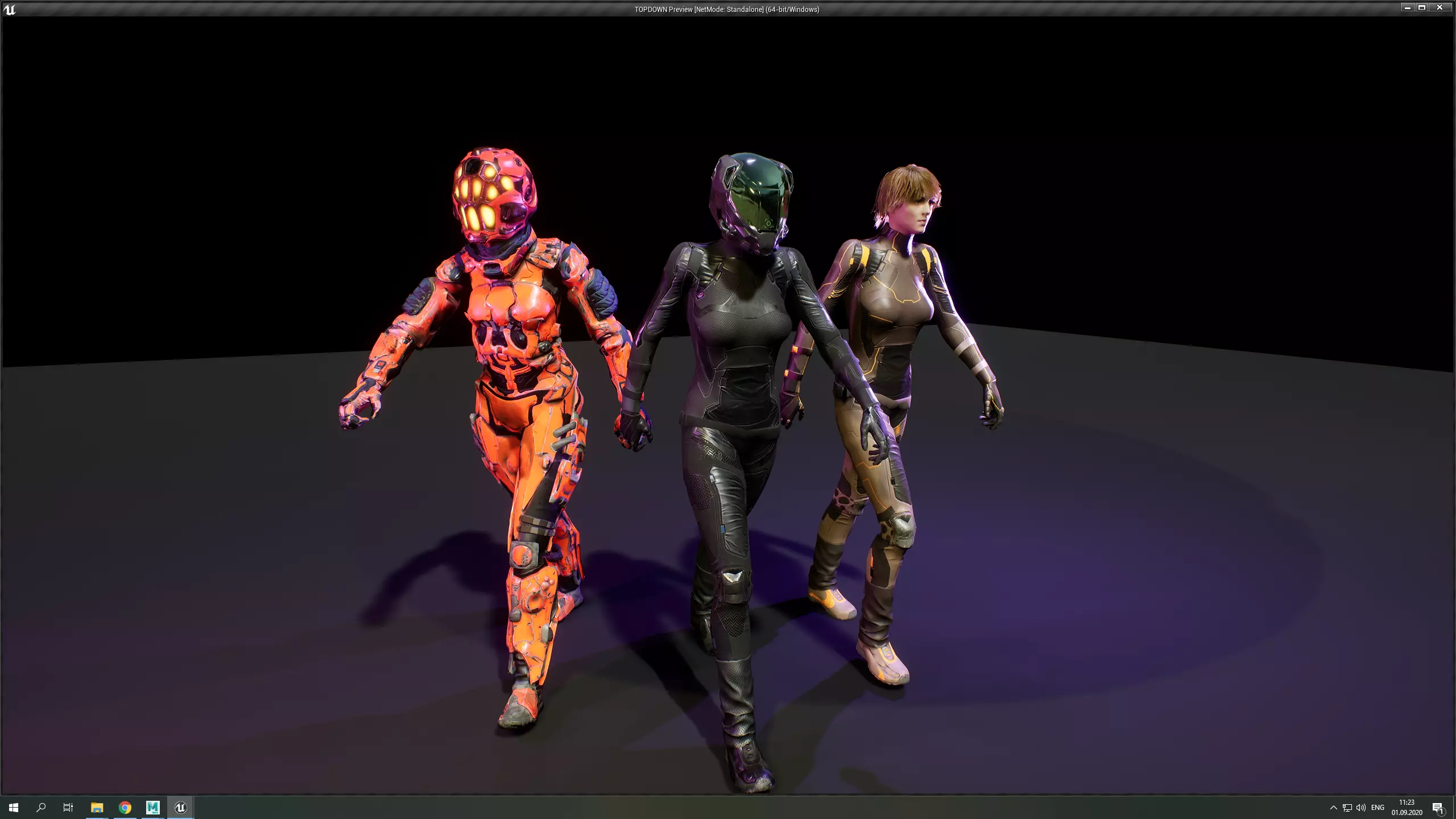 SciFi Unit Female Low-poly 3D model_0