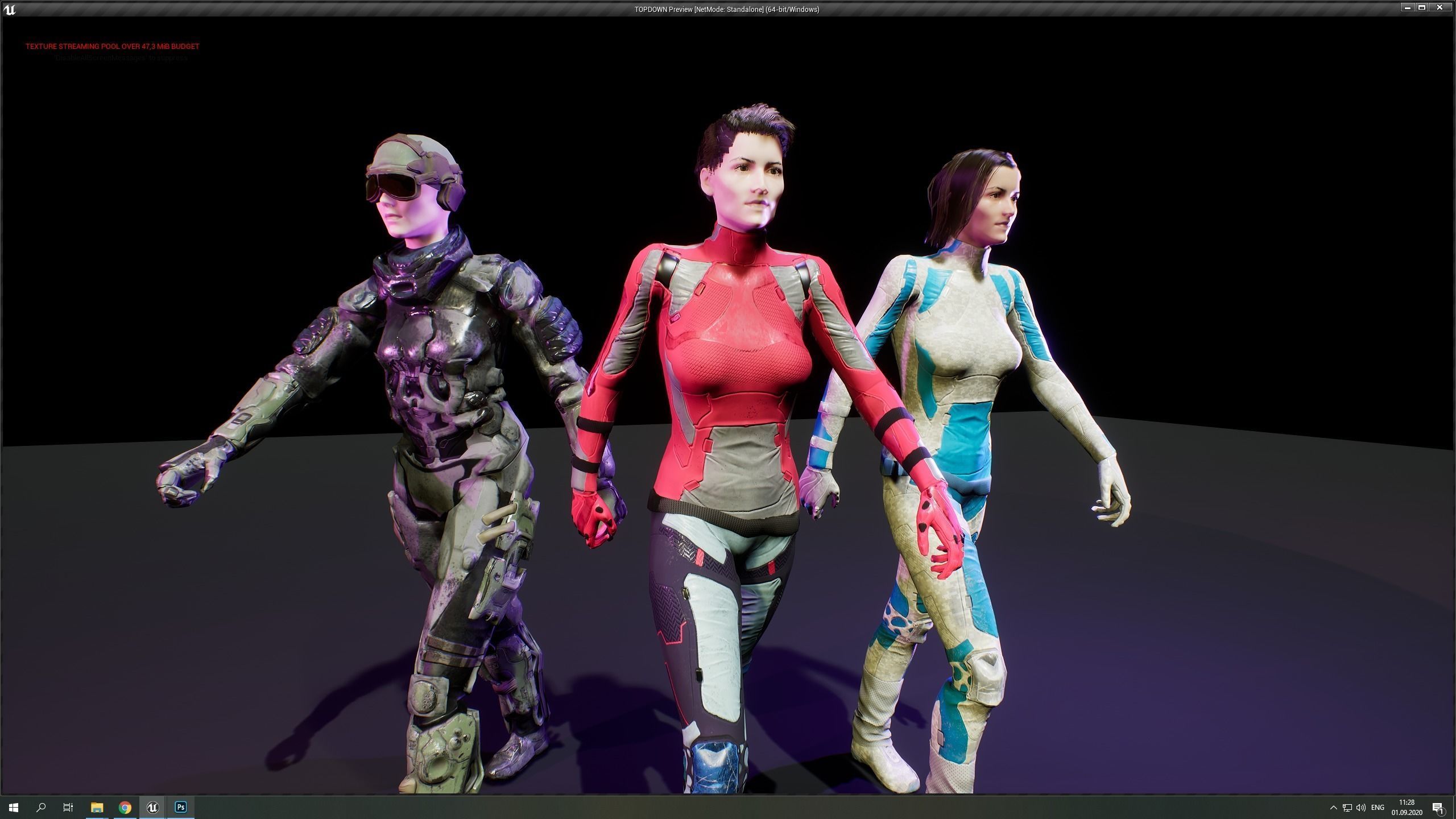 SciFi Unit Female Low-poly 3D model_2