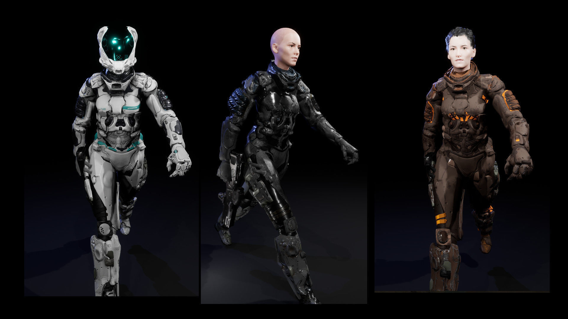 SciFi Unit Female Low-poly 3D model_8