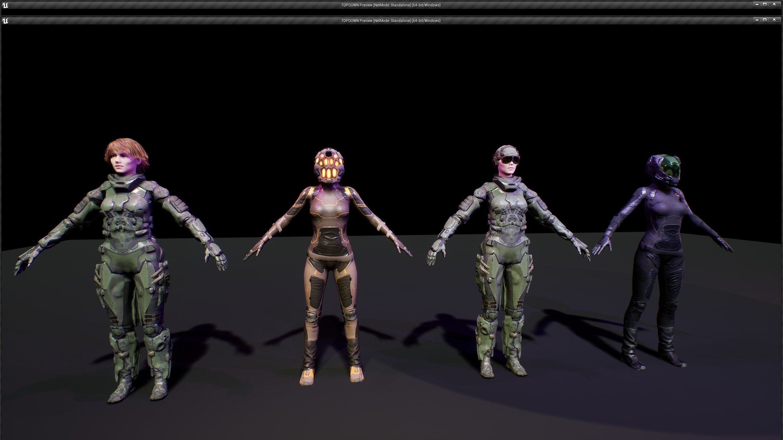 SciFi Unit Female Low-poly 3D model_4