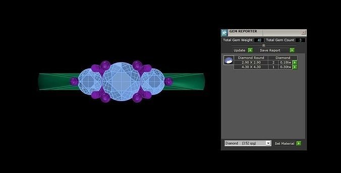 Three stone engagement ring