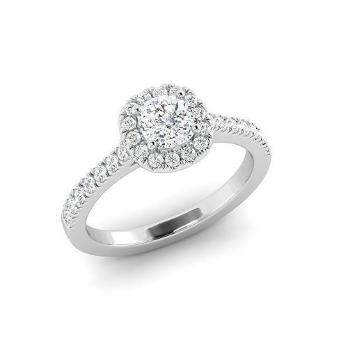 cushion cut diamond ring 3D print model