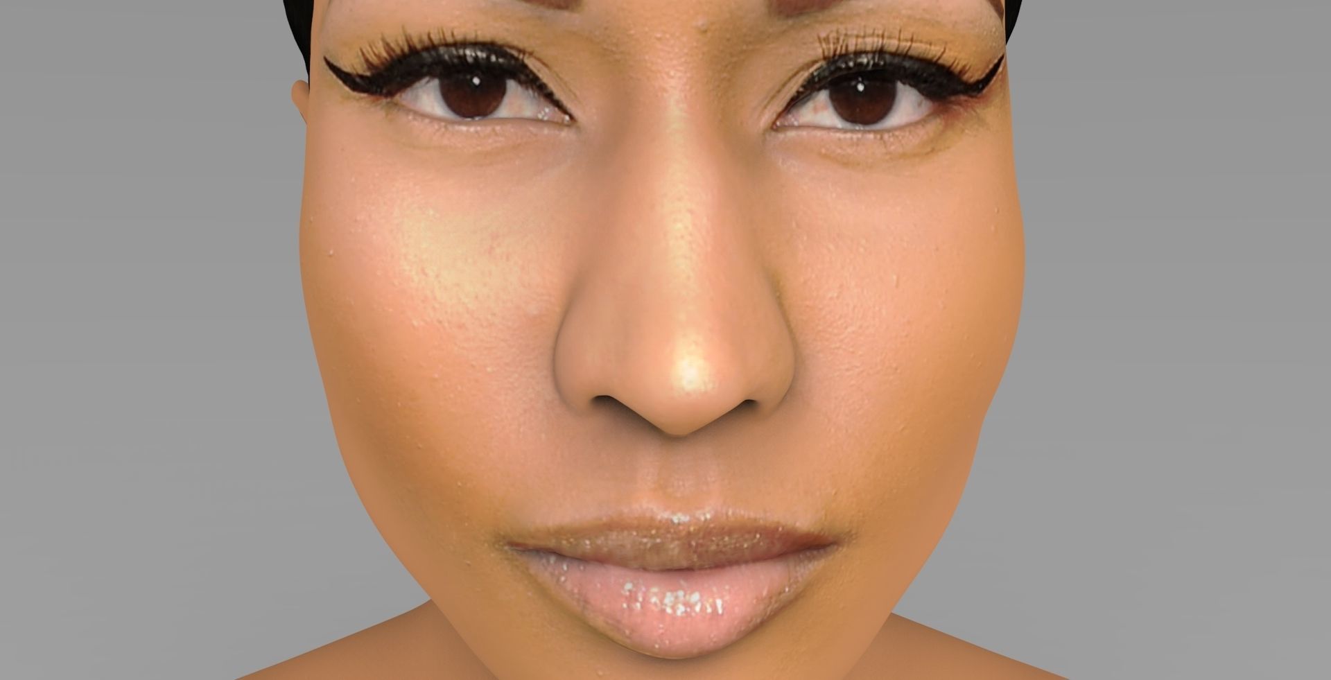 Nicki Minaj bust ready for full color 3D printing 3D print model_14
