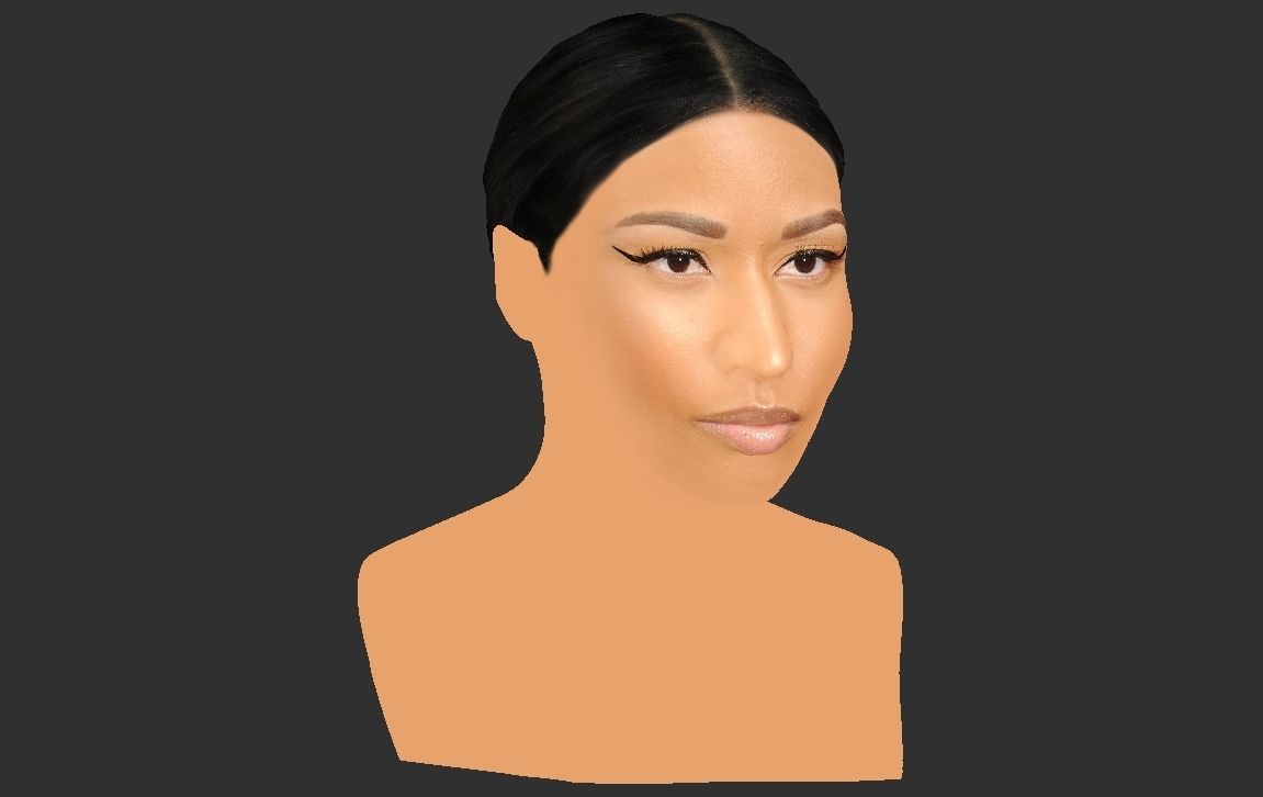 Nicki Minaj bust ready for full color 3D printing 3D print model_23