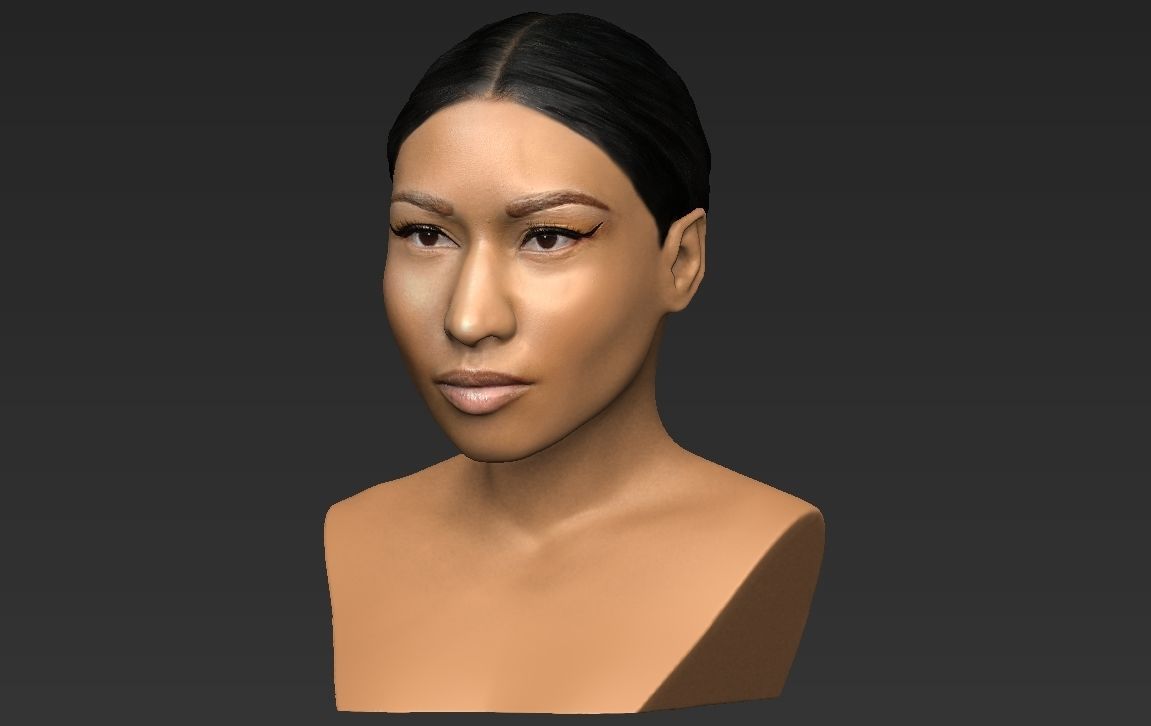 Nicki Minaj bust ready for full color 3D printing 3D print model_19