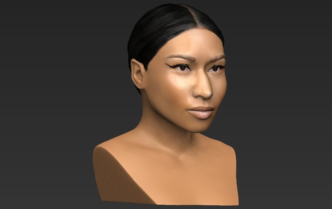 Nicki Minaj bust ready for full color 3D printing 3D print model_20