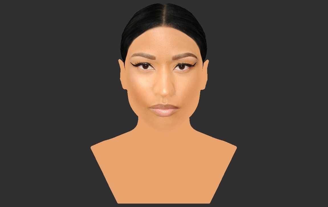 Nicki Minaj bust ready for full color 3D printing 3D print model_21