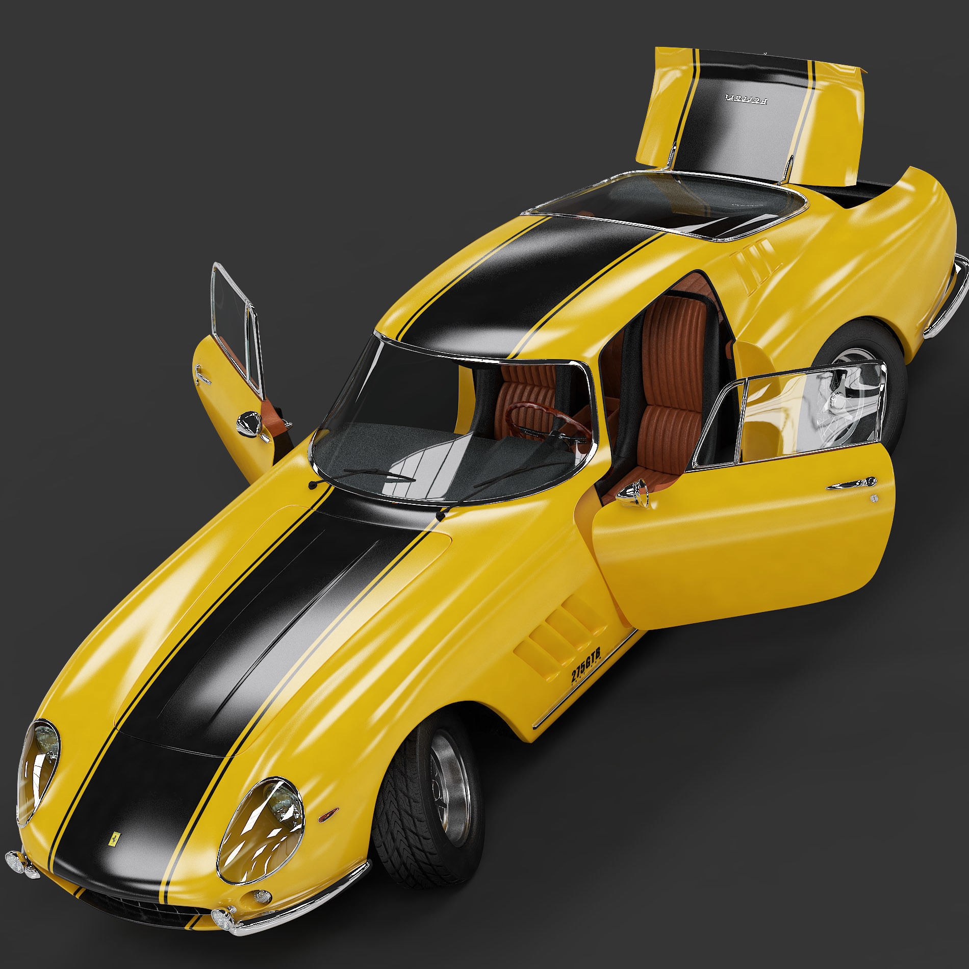 1967 Ferrari 275 GTB - LITE 3D model_7