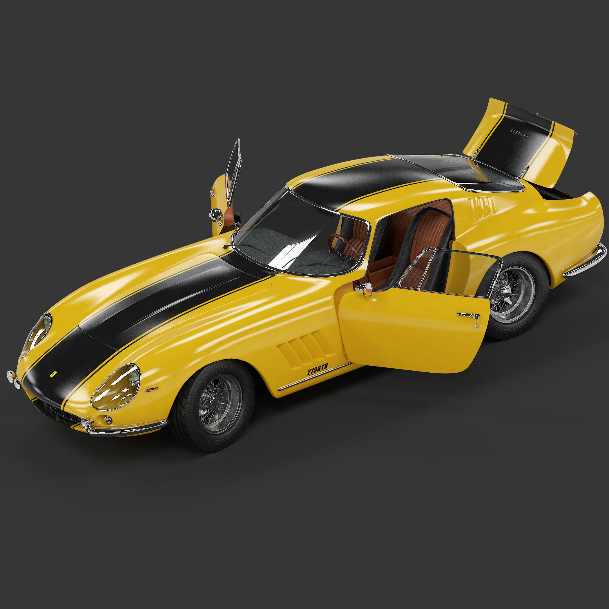 1967 Ferrari 275 GTB - LITE 3D model_3