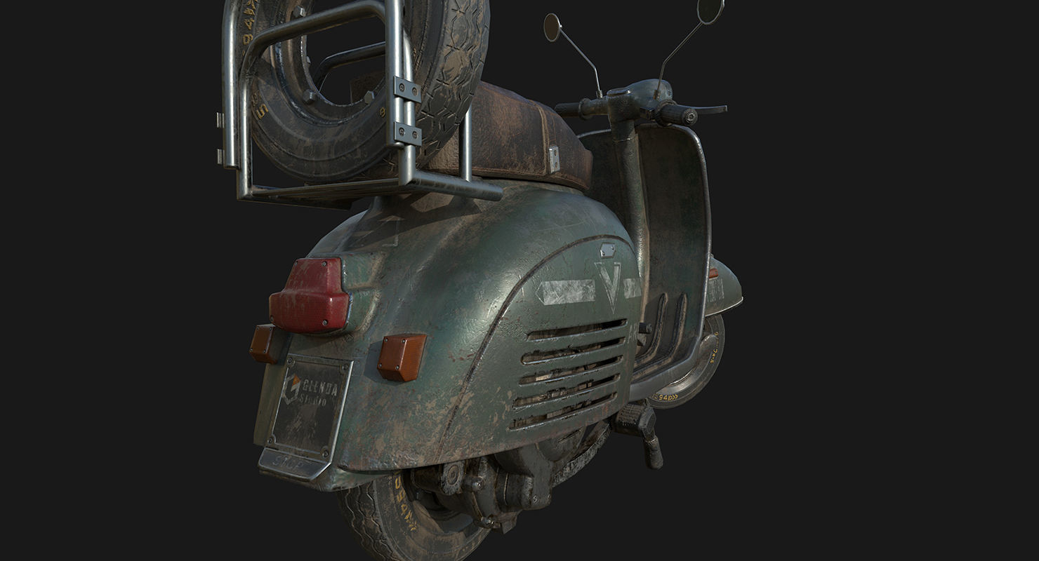 Vespa GS Low-poly 3D model_1