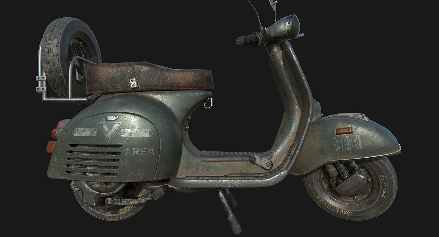 Vespa GS Low-poly 3D model_3