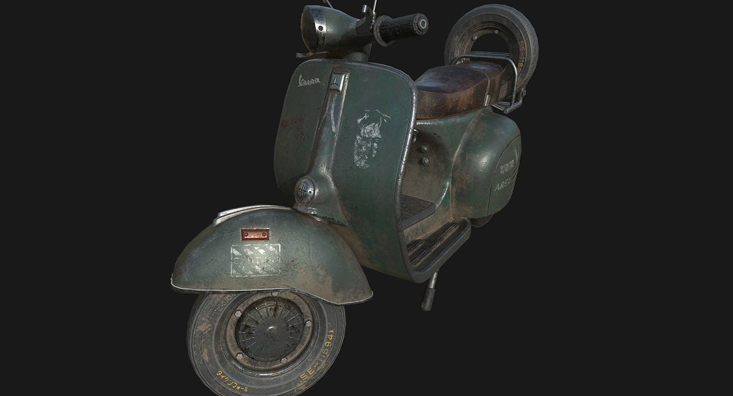 Vespa GS Low-poly 3D model_6