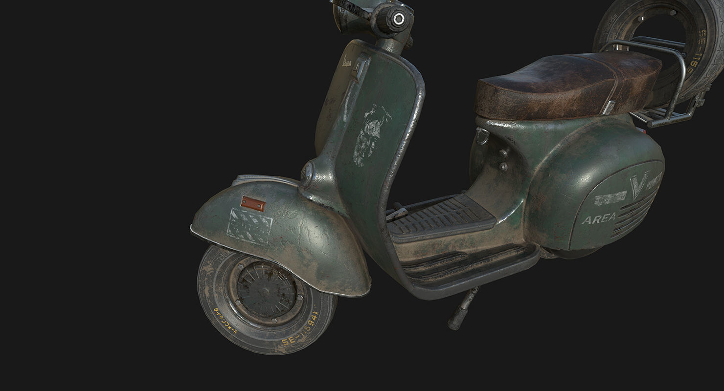 Vespa GS Low-poly 3D model_4