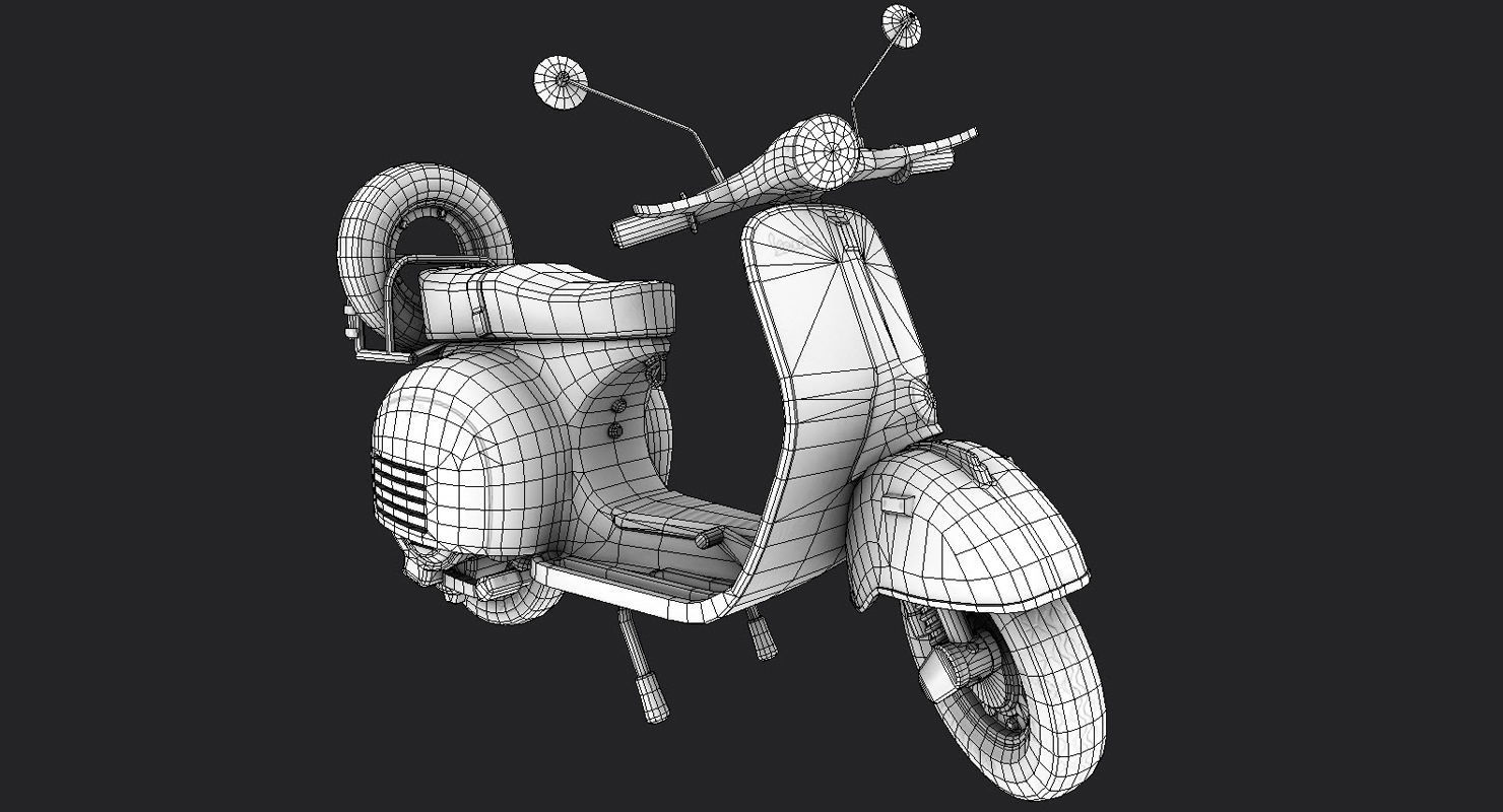 Vespa GS Low-poly 3D model_8