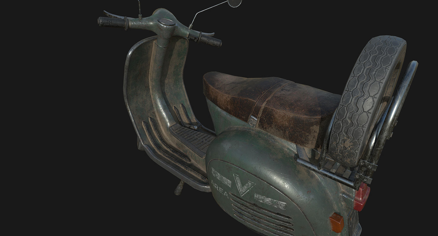 Vespa GS Low-poly 3D model_5