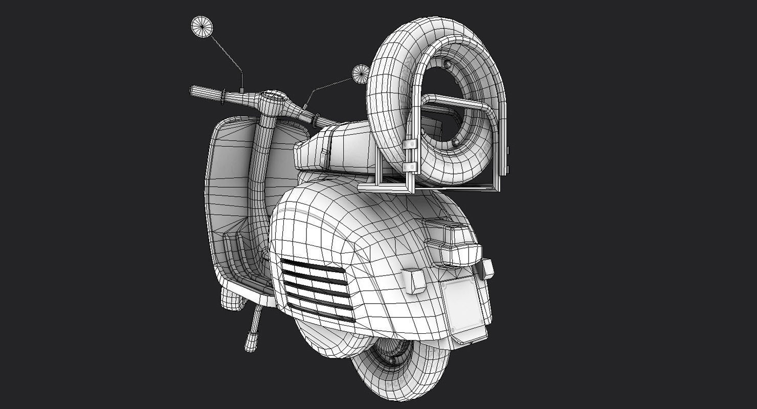 Vespa GS Low-poly 3D model_7