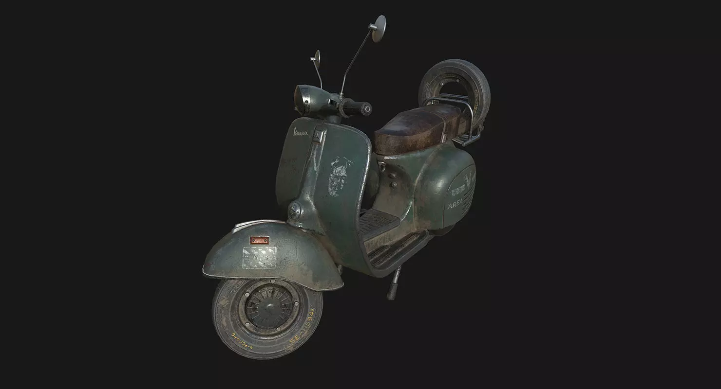 Vespa GS Low-poly 3D model_0