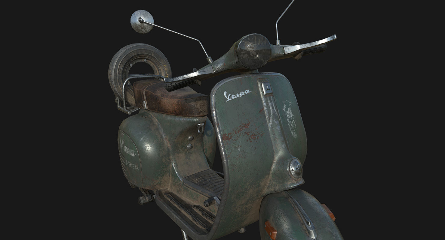 Vespa GS Low-poly 3D model_2