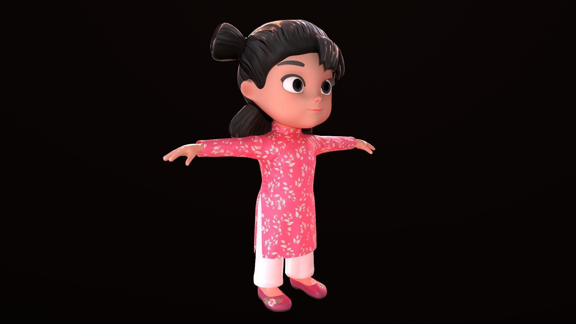 Asset - Cartoons - Character - Girl - Baby - Rig - 3D Models 3D model_4