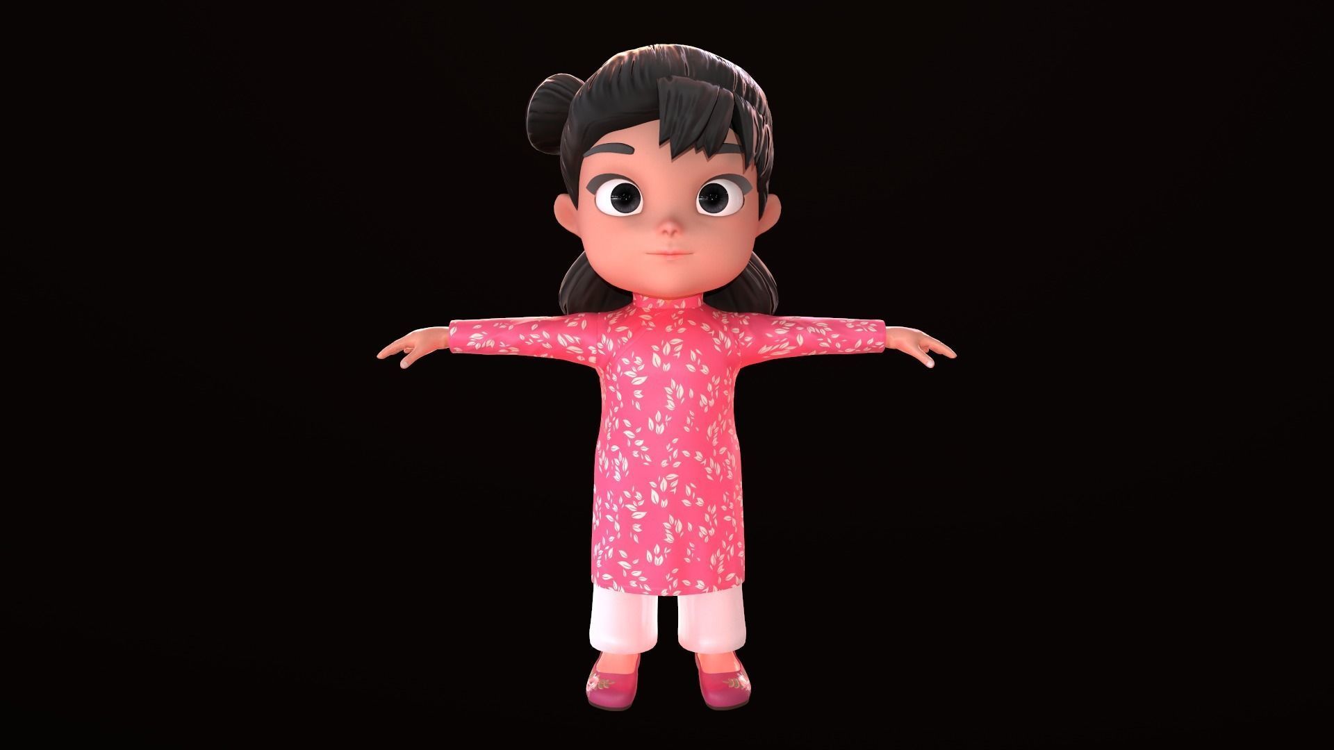 Asset - Cartoons - Character - Girl - Baby - Rig - 3D Models 3D model_3