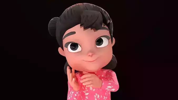 Asset - Cartoons - Character - Girl - Baby - Rig - 3D Models 3D model