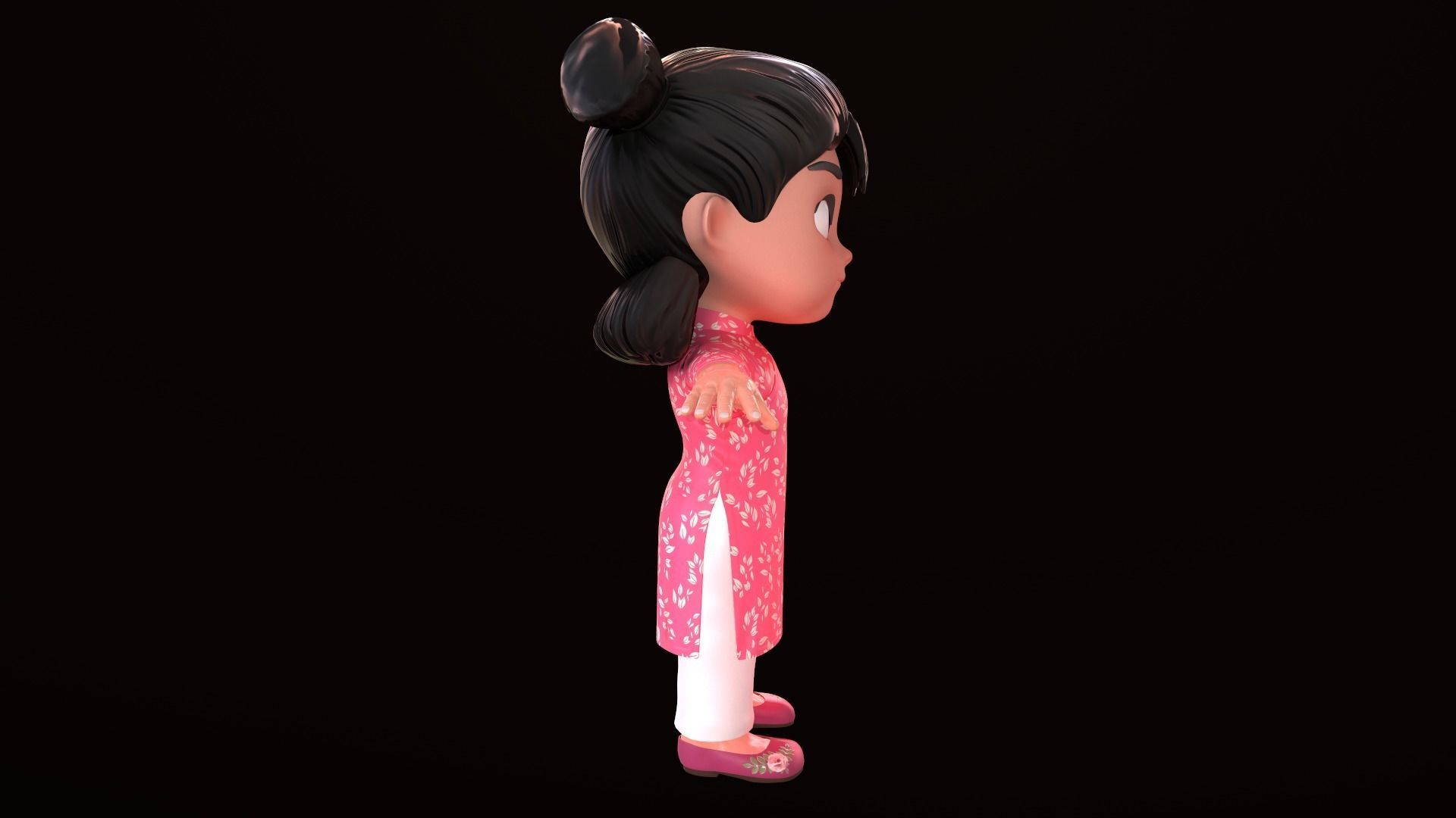 Asset - Cartoons - Character - Girl - Baby - Rig - 3D Models 3D model_5