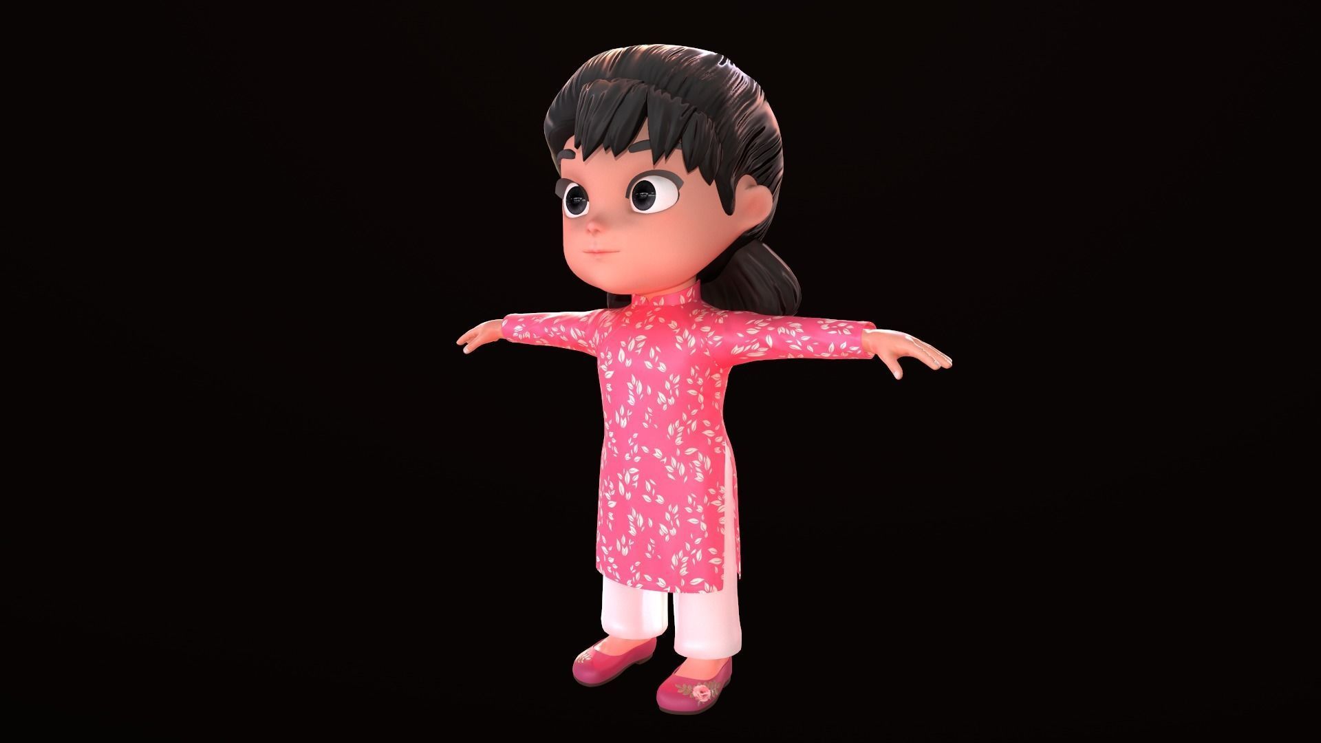 Asset - Cartoons - Character - Girl - Baby - Rig - 3D Models 3D model_7