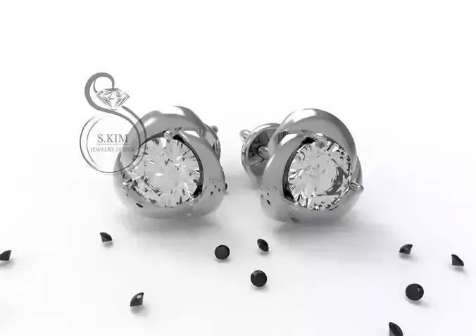 small earring with gem 5mm