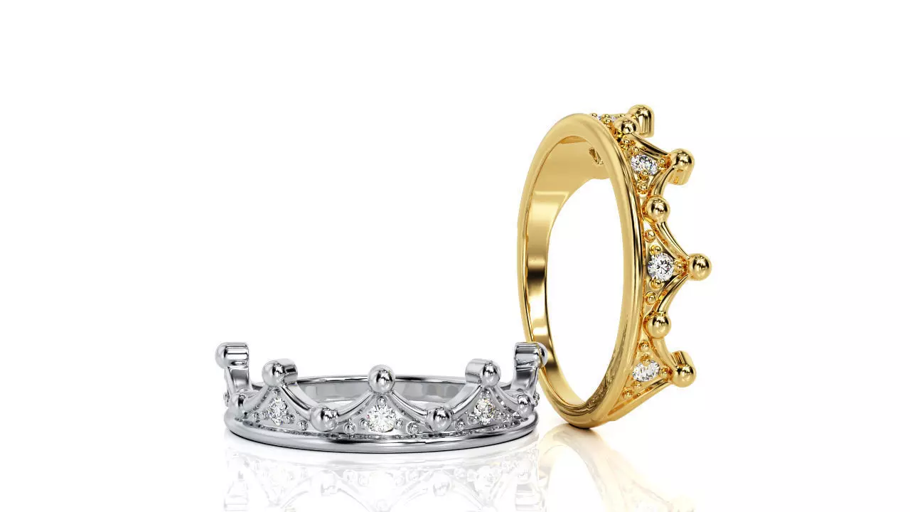 Crown Ring Band R 0075 3D print model