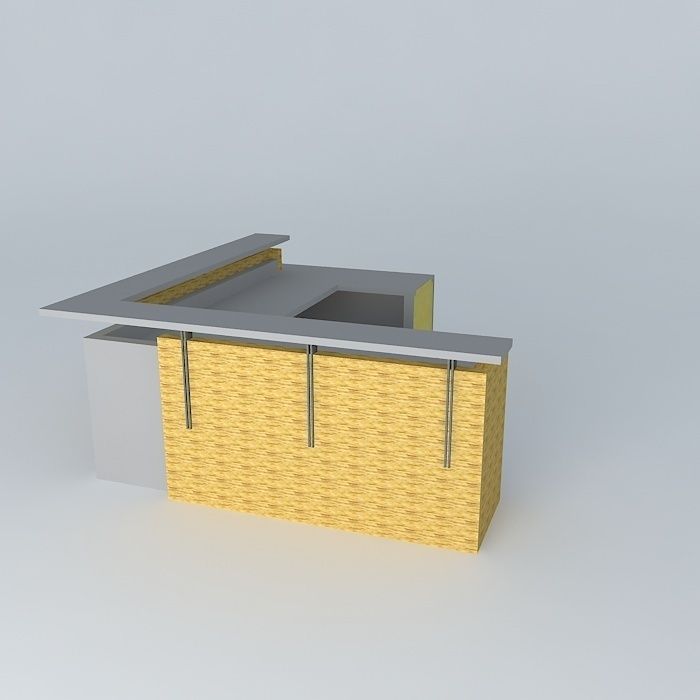 Reception Desk Free 3D model_1