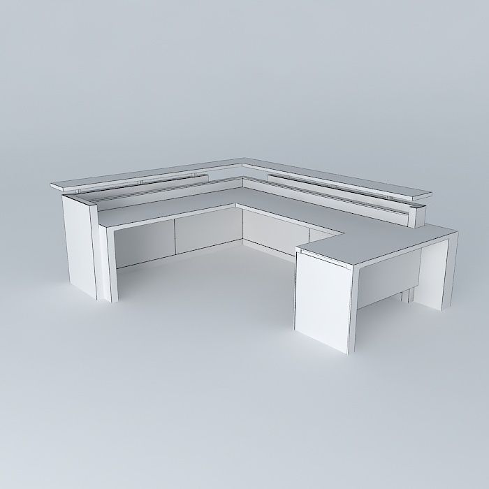 Reception Desk Free 3D model_3