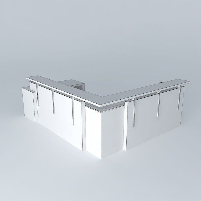 Reception Desk Free 3D model_4