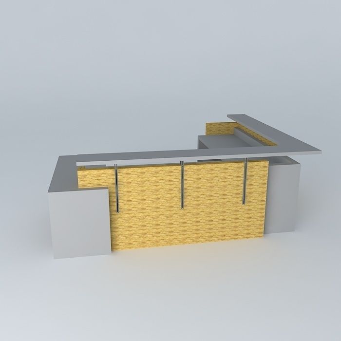 Reception Desk Free 3D model_2