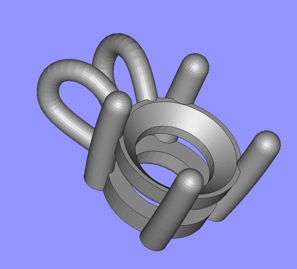 4 Claw Pendant  3D print model_5