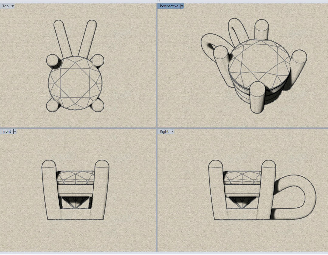 4 Claw Pendant  3D print model_8