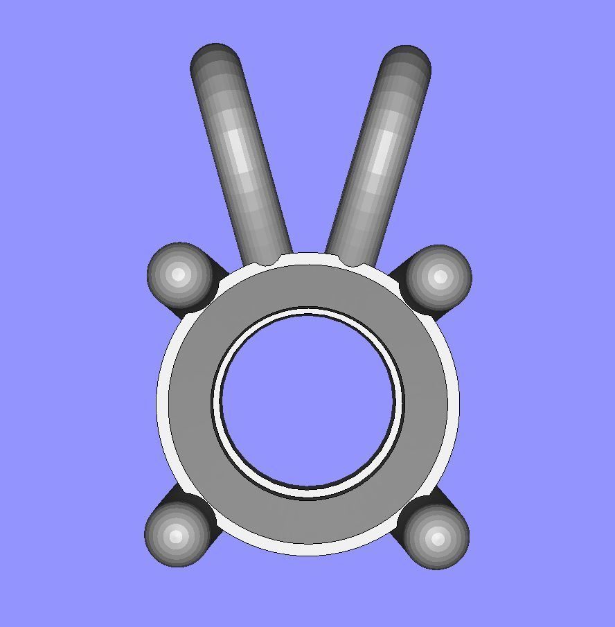 4 Claw Pendant  3D print model_6