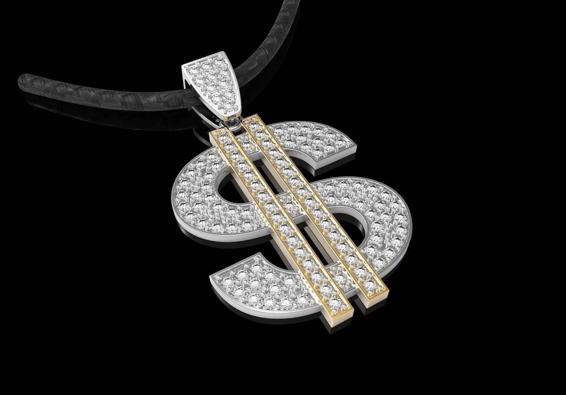 Dollar pendant 3D print model_0
